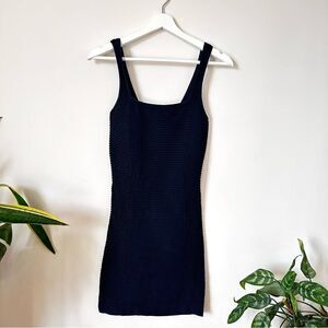 BCBGeneration Black Ribbed Bodycon Mini Dress Sleeveless Size M